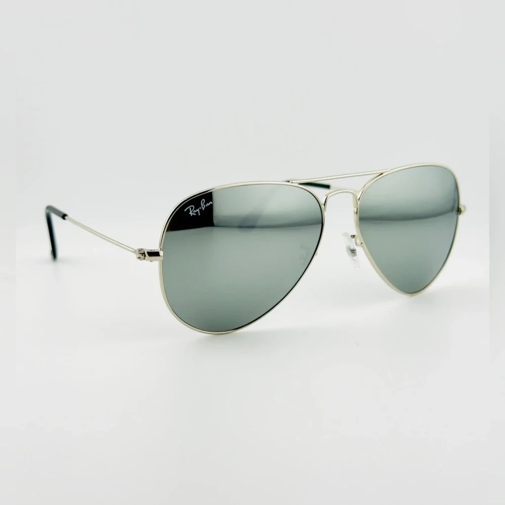 Ray-Ban Aviator Mirror Sunglasses RB3025 Silver Frame with Silver Mirror Lenses